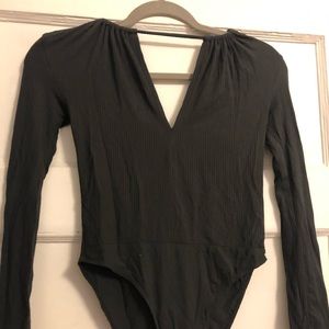 Dark gray long sleeve bodysuit